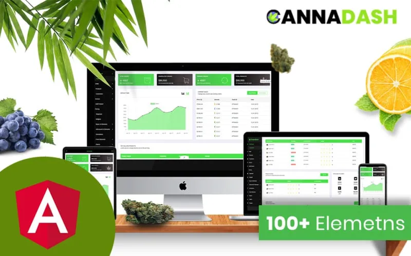 Cannadash Cannabis Weed Admin Dashboard Angular JS Template