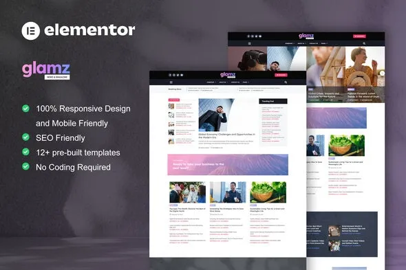 Glamz – News & Magazine Elementor Template Kit