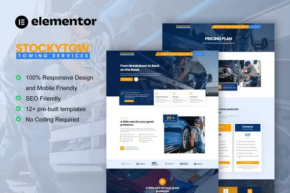 StockyTow – Towing Services Elementor Pro Template Kit