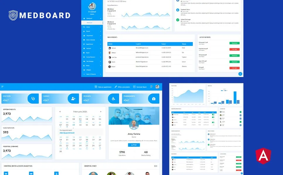 Medboard Angular Medical Admin Dashboard Template