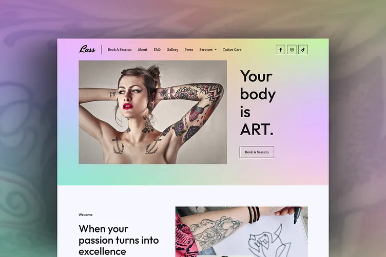 Lass – Tattoo Artist & Piercing Studio Elementor Template Kit!