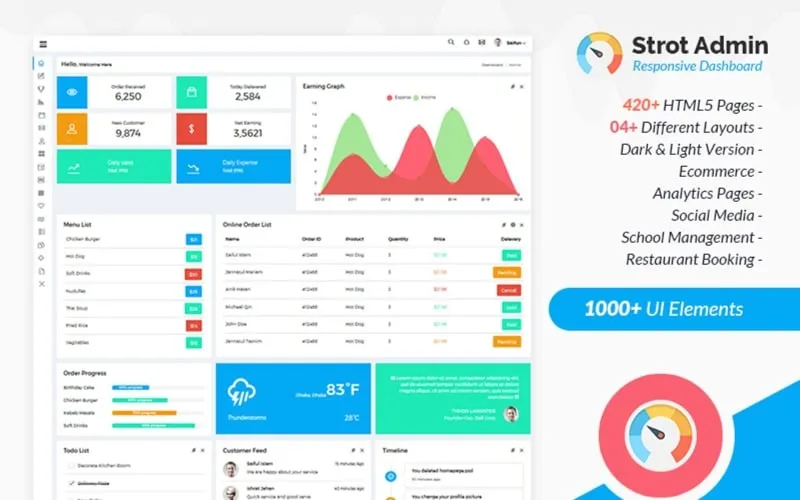 Strot - Responsive Dashboard Admin Template