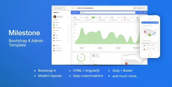 Milestone - Bootstrap 4 Dashboard Template