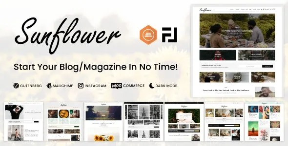 Sunflower - Modern, Lightweight & Multipurpose WordPress Blog Theme