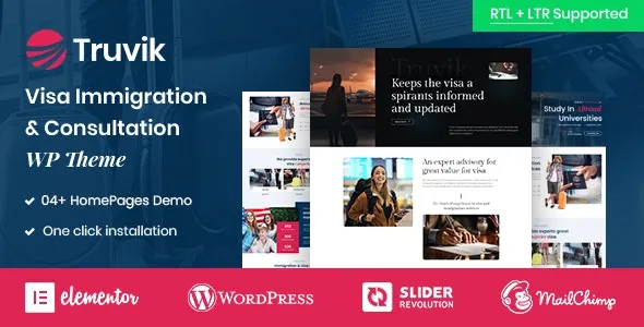 Truvik - Immigration Consulting WordPress Theme + RTL