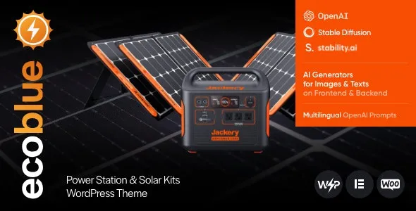 EcoBlue - Power Station & Solar Kits WordPress Theme