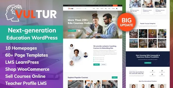 Coach Online Courses & LMS Education WordPress - Vultur