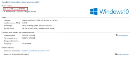 Windows 10 Enterprise LTSB 2015 MAK Key 20 PC – Lifetime Validity