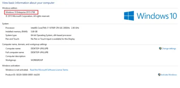 Windows 10 Enterprise LTSB 2015 MAK Key 20 PC – Lifetime Validity