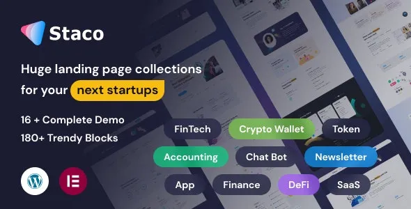 Staco - SaaS Startup Business WordPress Theme