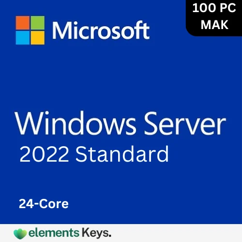 Windows Server 2022 Standard 24 core MAK 100 user
