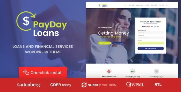 Payday Loans - Banking, Loan Business and Finance WordPress Theme