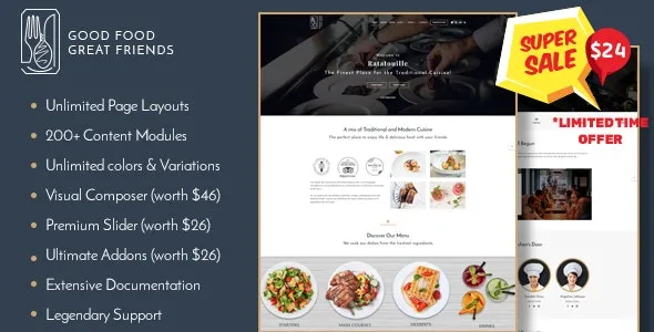 Restaurant WordPress Theme | Ratatouille