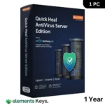 Quick Heal Antivirus Server Latest Version - 1 Server, 1 Year