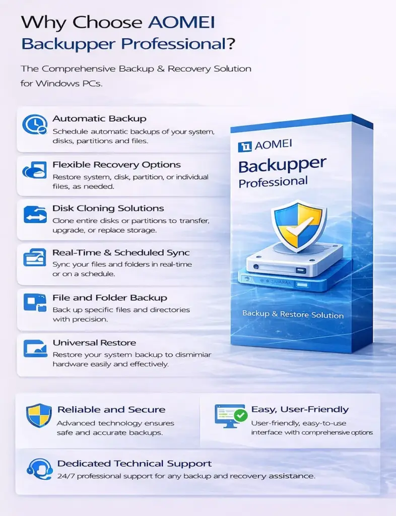 AOMEI Backupper Professional (Lifetime Upgrades / 1 PC)