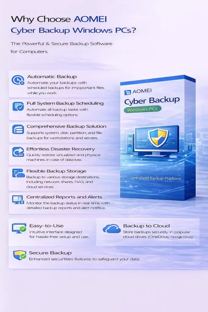 AOMEI Cyber Backup Windows PCs (1-Year / Unlimited Windows PCs)