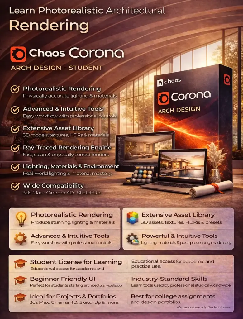 Chaos Corona Arch Desgin Student - 1 Year Subscription 1 Chaos Corona Arch Desgin Student - 1 Year Subscription
