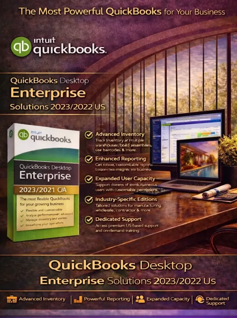 QuickBooks Desktop Enterprise Solutions 2023/2022 US for Windows 1 QuickBooks Desktop Enterprise Solutions 2023/2022 US for Windows