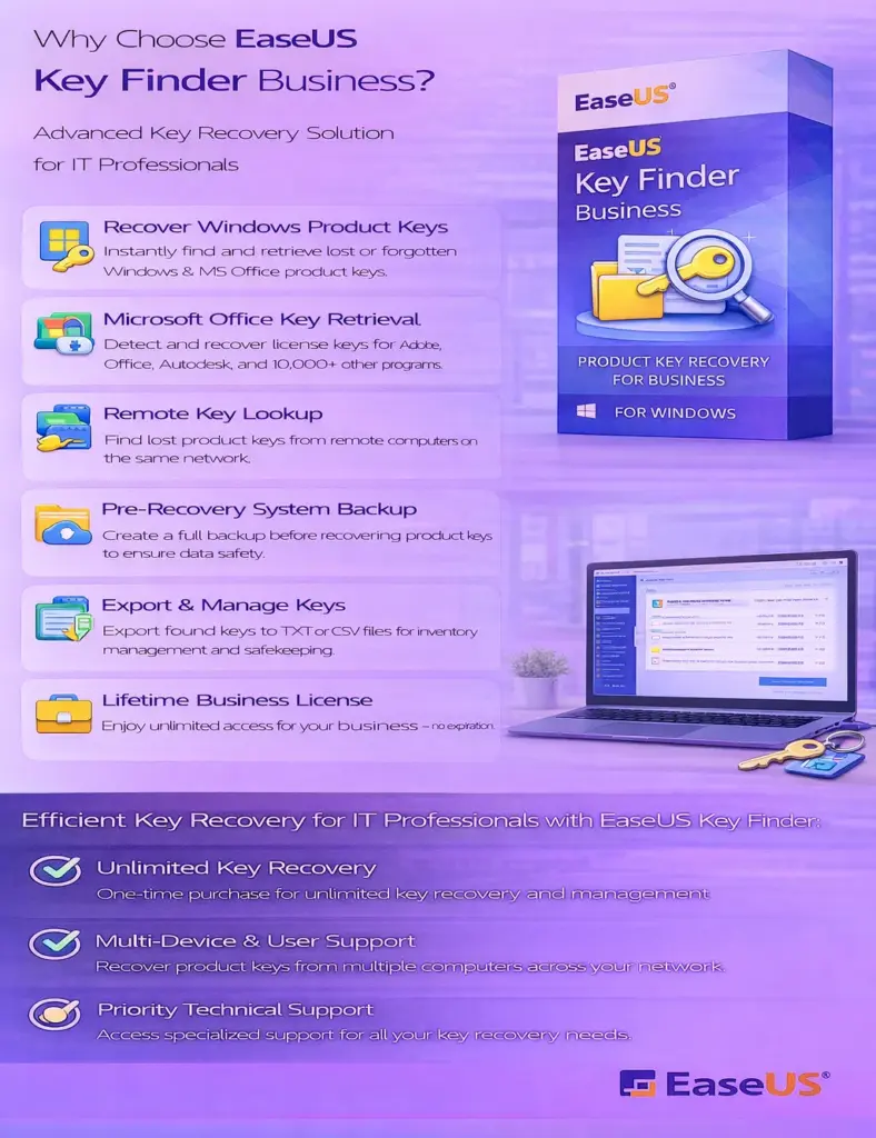 EaseUS Key Finder Business 199 PCs – Lifetime 1 EaseUS Key Finder Business 199 PCs – Lifetime