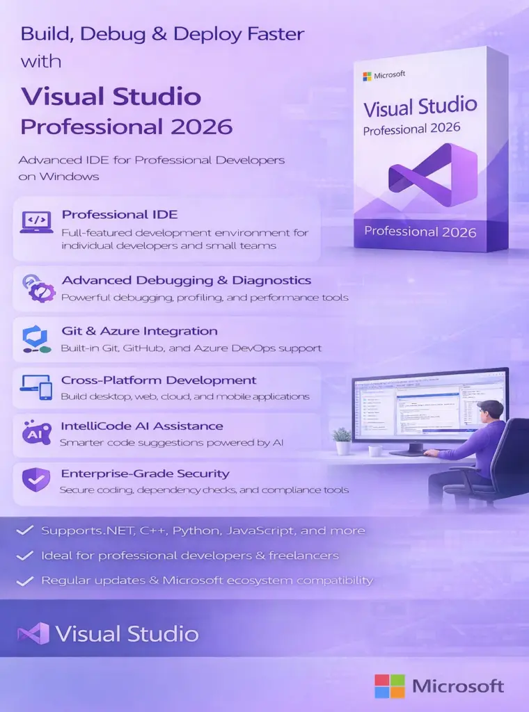 Visual Studio Professional 2026 | 5 User 1 Visual Studio Professional 2026 | 5 User