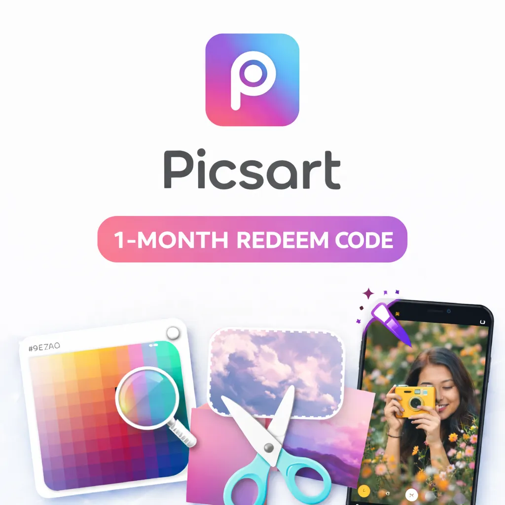 Picsart 1-Month Redeem Code | Premium Photo & Video Editing
