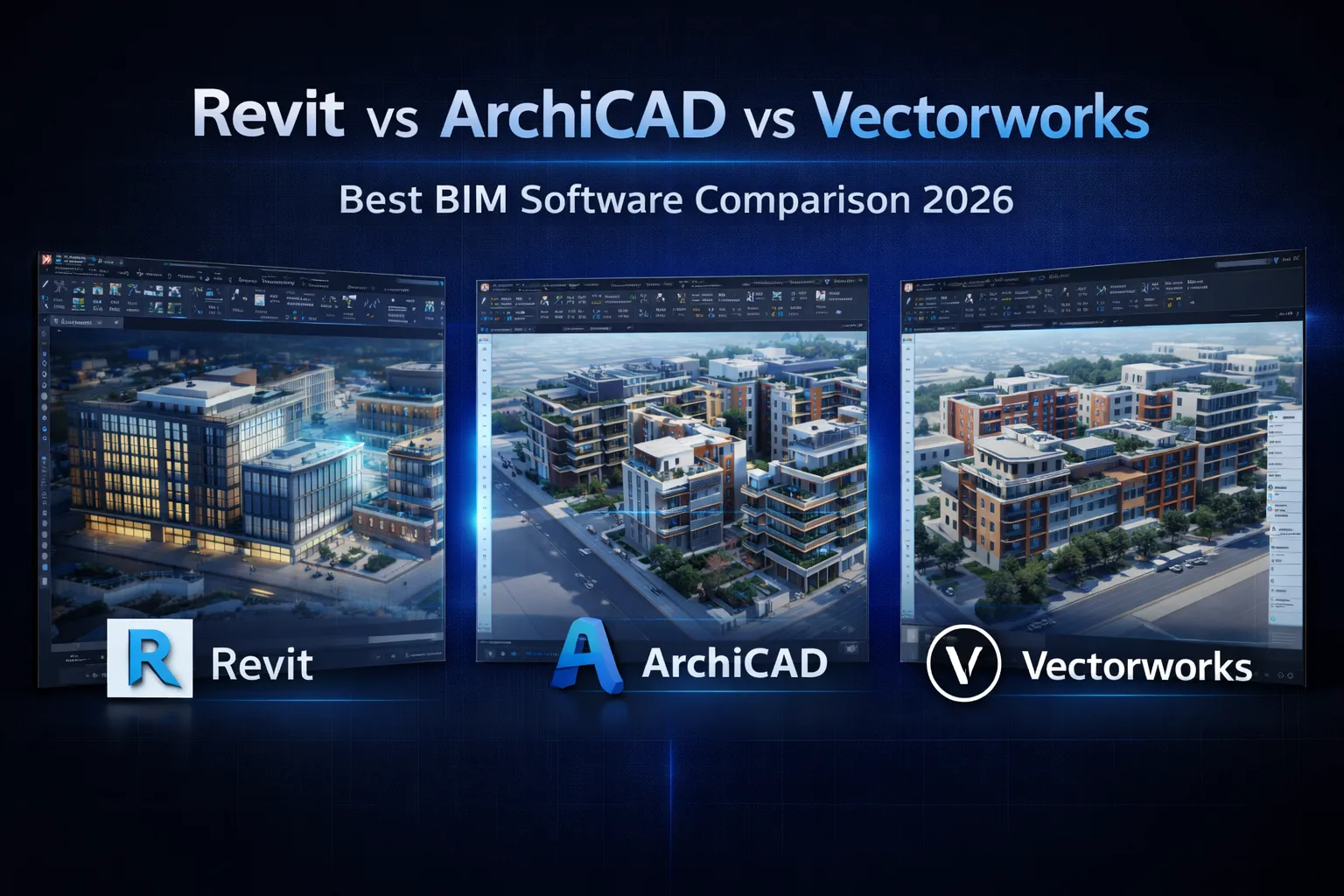Revit vs ArchiCAD vs Vectorworks: Best BIM Software Comparison 2026