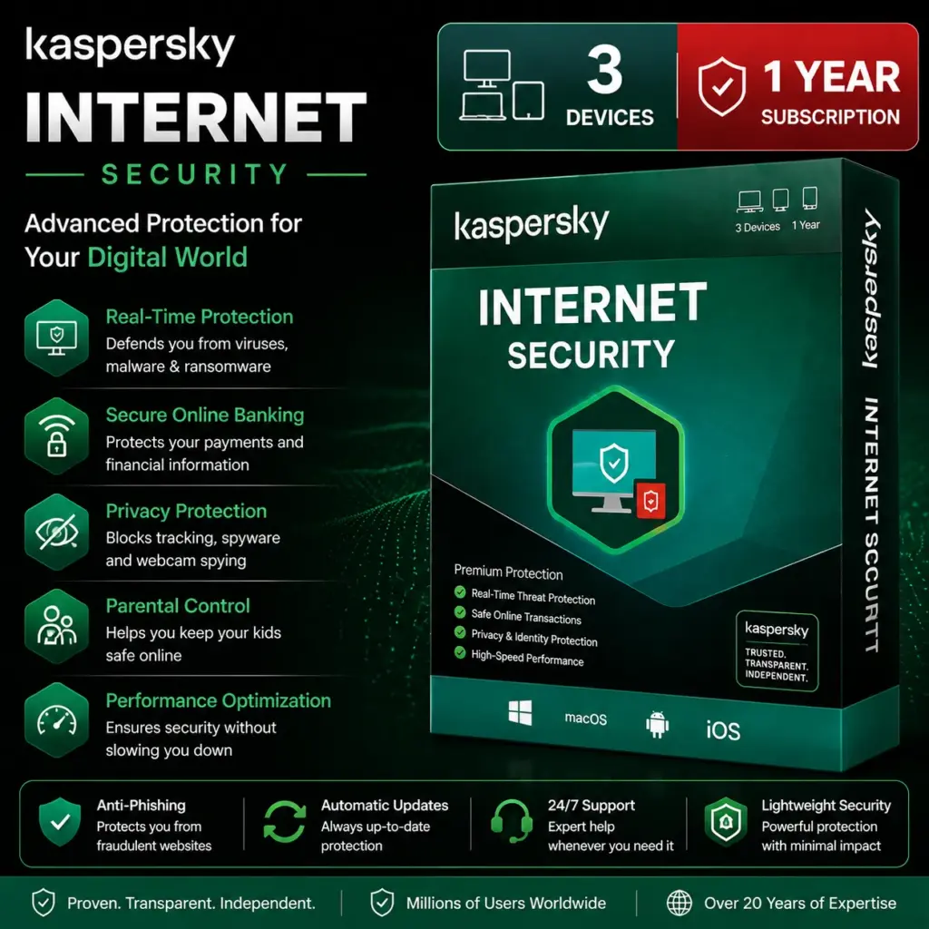 Kaspersky Internet Security | 3 Device | 1 Year Subscription