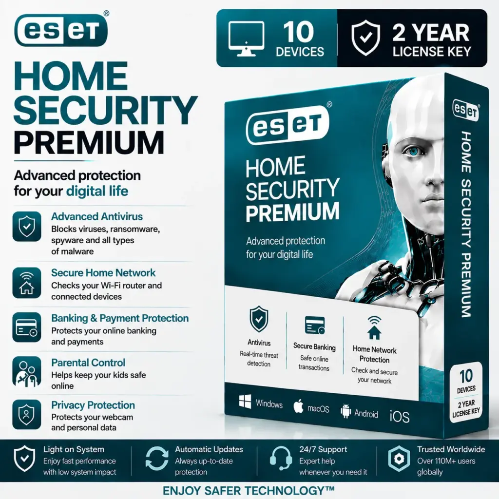 ESET Home Security Premium | 10 Device | 2 Year License Key